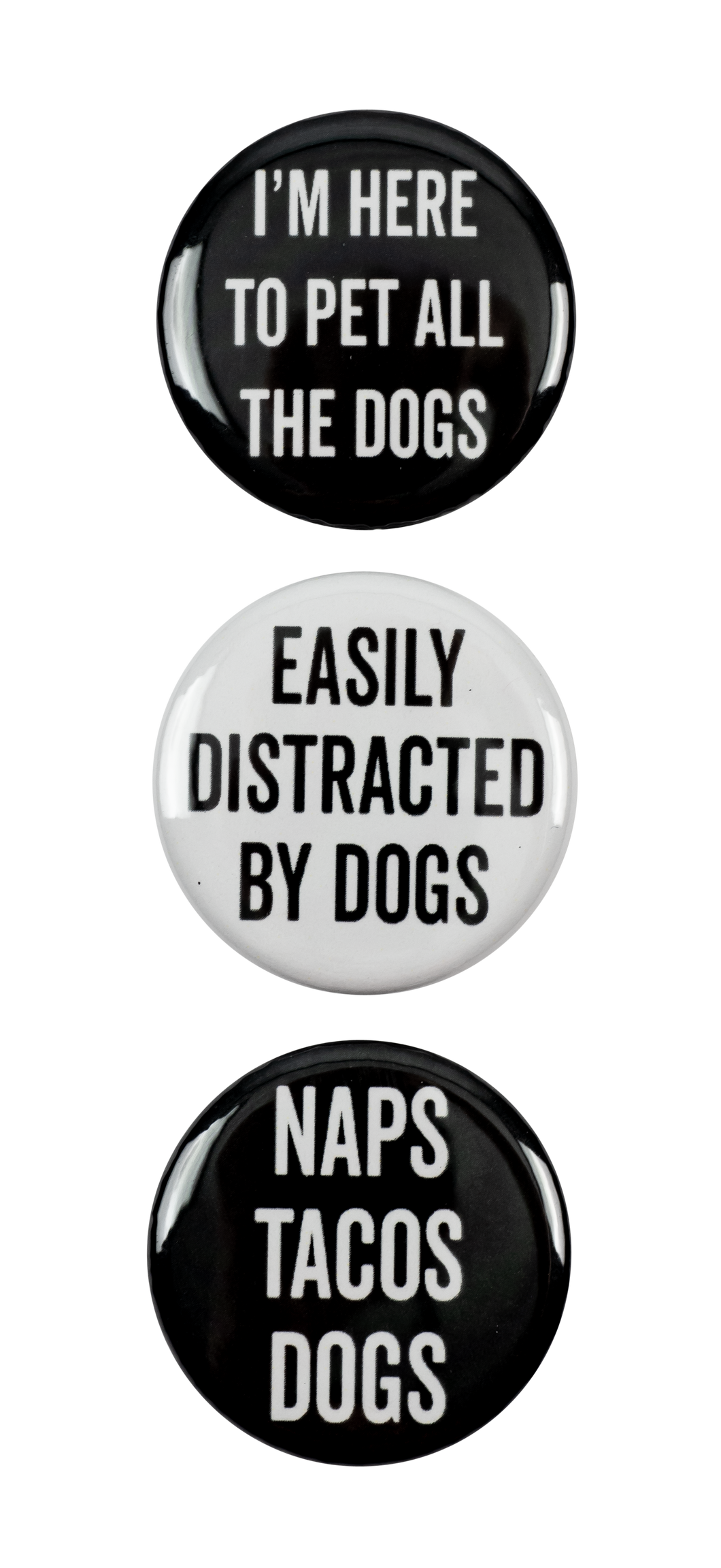Dog 3Pc Pin Button Set