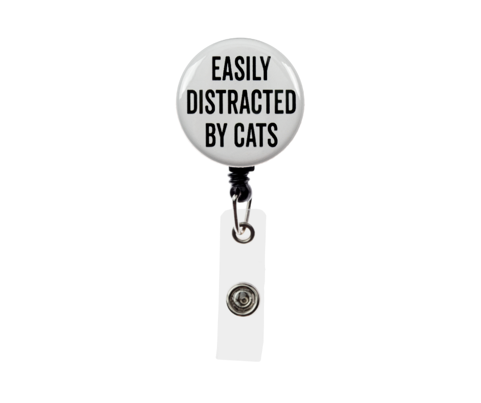 Easily Distracted By Cats beaded Badge Reel by June Bugs – Armade